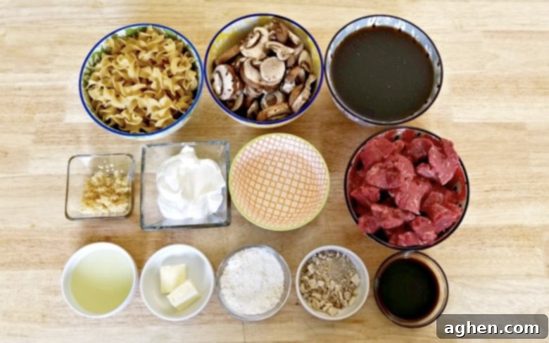 Beef Stroganoff Ingredients