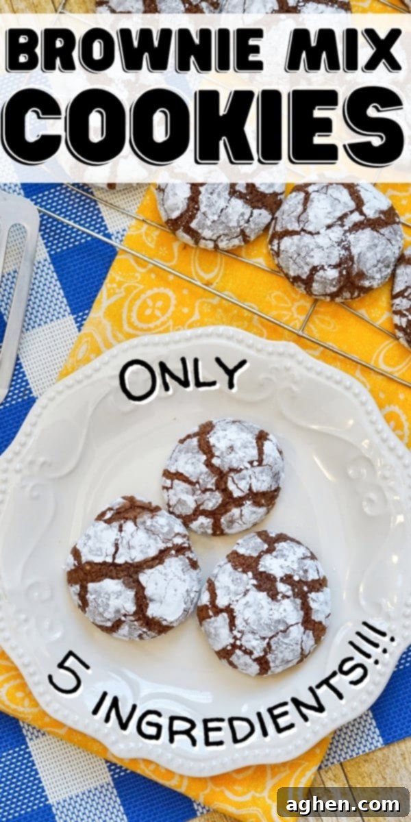 Brownie Mix Cookies: Only 5 Ingredients!!! A quick and easy fudgy dessert recipe.