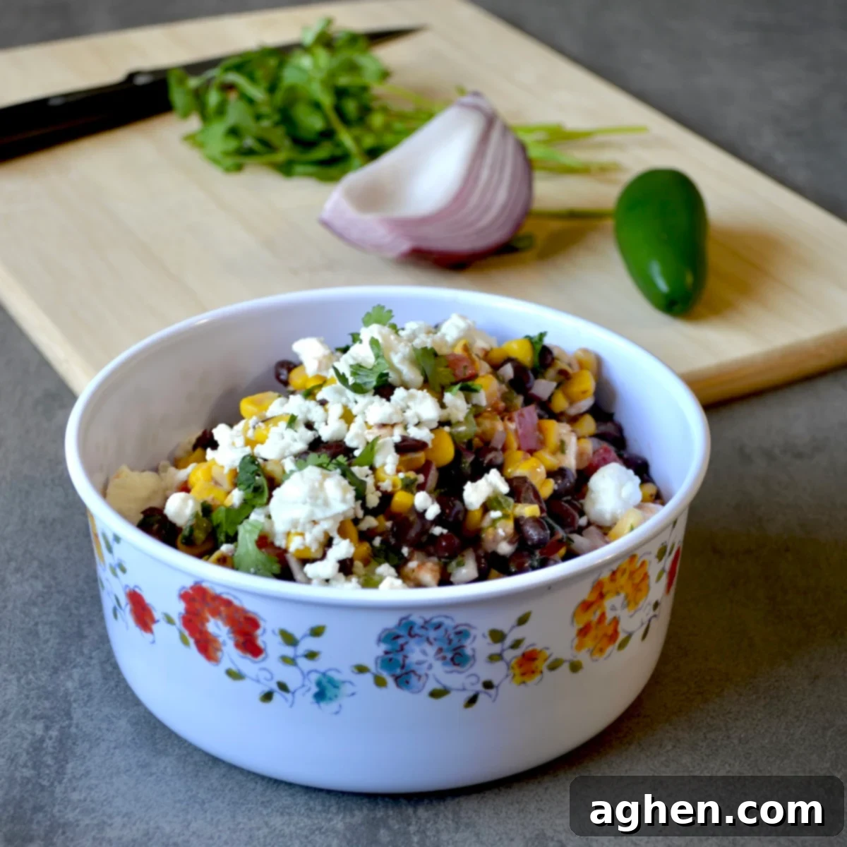 Weight Watchers' Favorite Black Bean and Corn Salad 2 Bowl of black bean and corn salad
