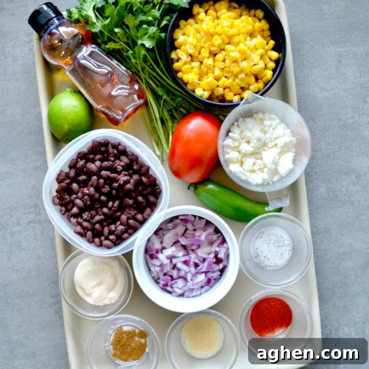 Weight Watchers' Favorite Black Bean and Corn Salad 3 Ingredients needed to make corn and black bean salad