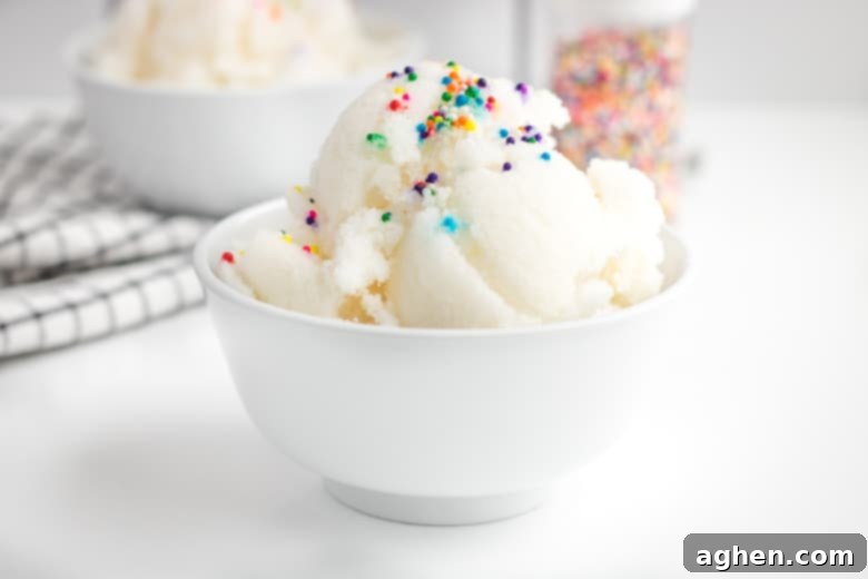 Snow Ice Cream with sprinkles