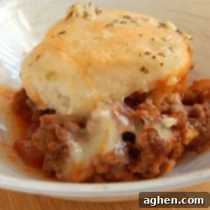 sloppy joe casserole on white plate