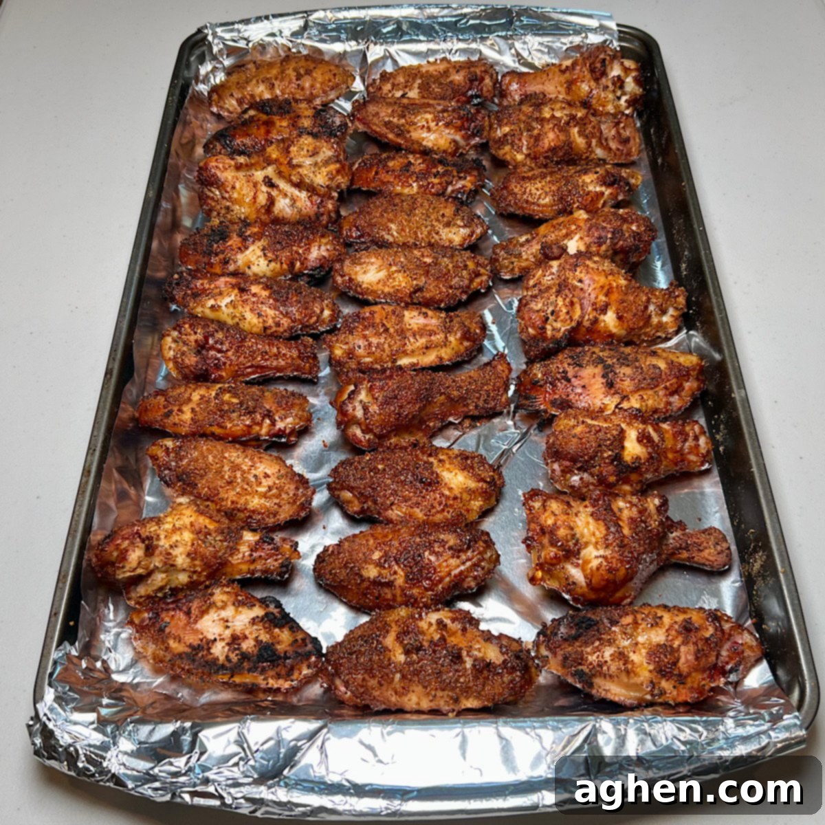 finished chicken wings on tray