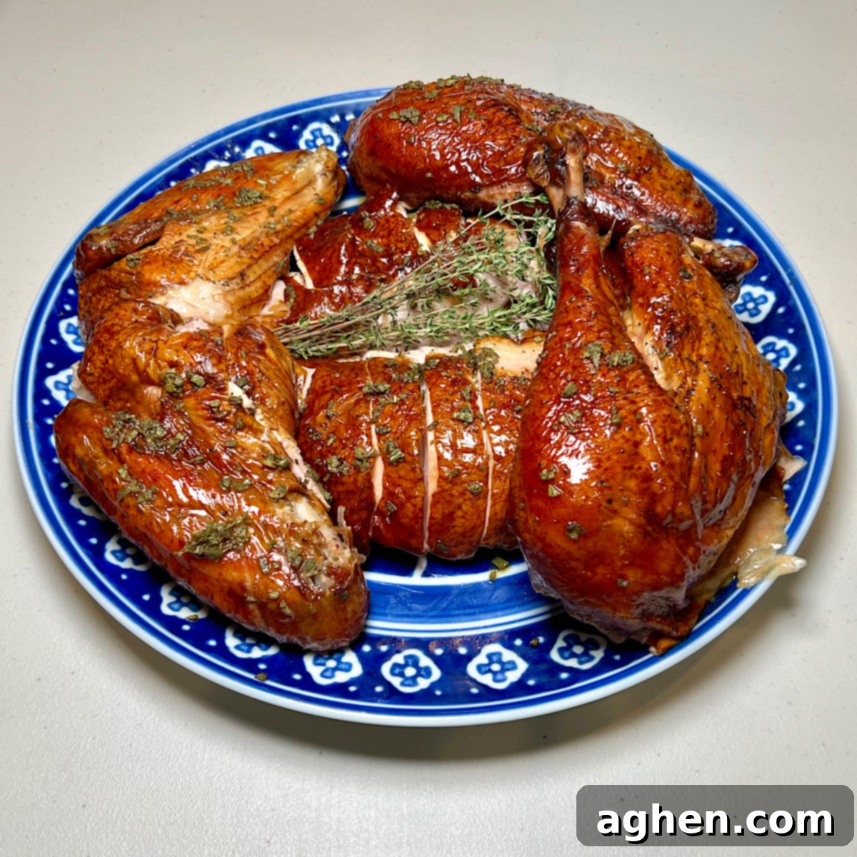 carved smoked turkey