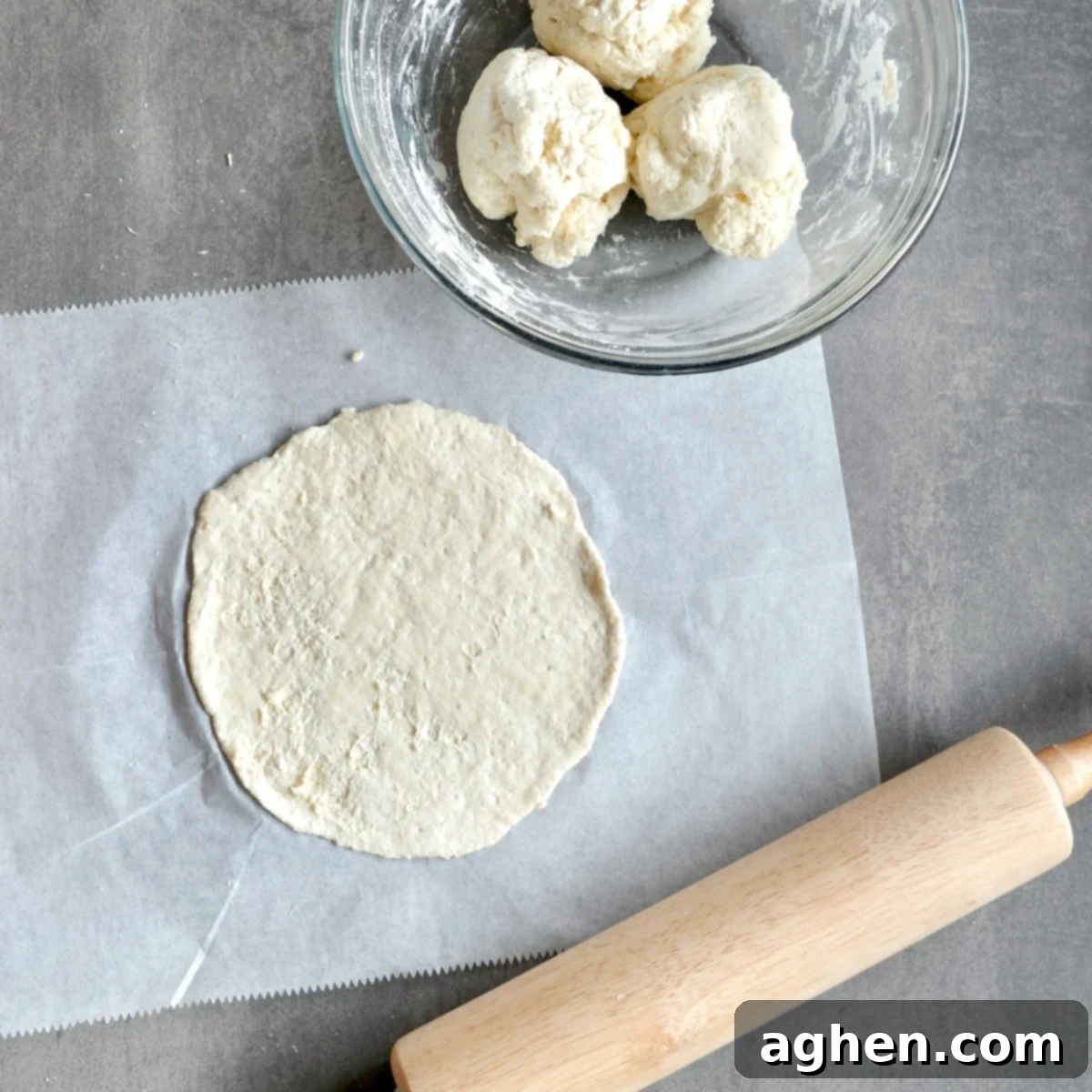 Rolling out pizza dough