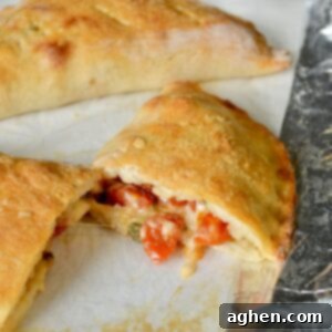Calzones with cheese and tomatoes