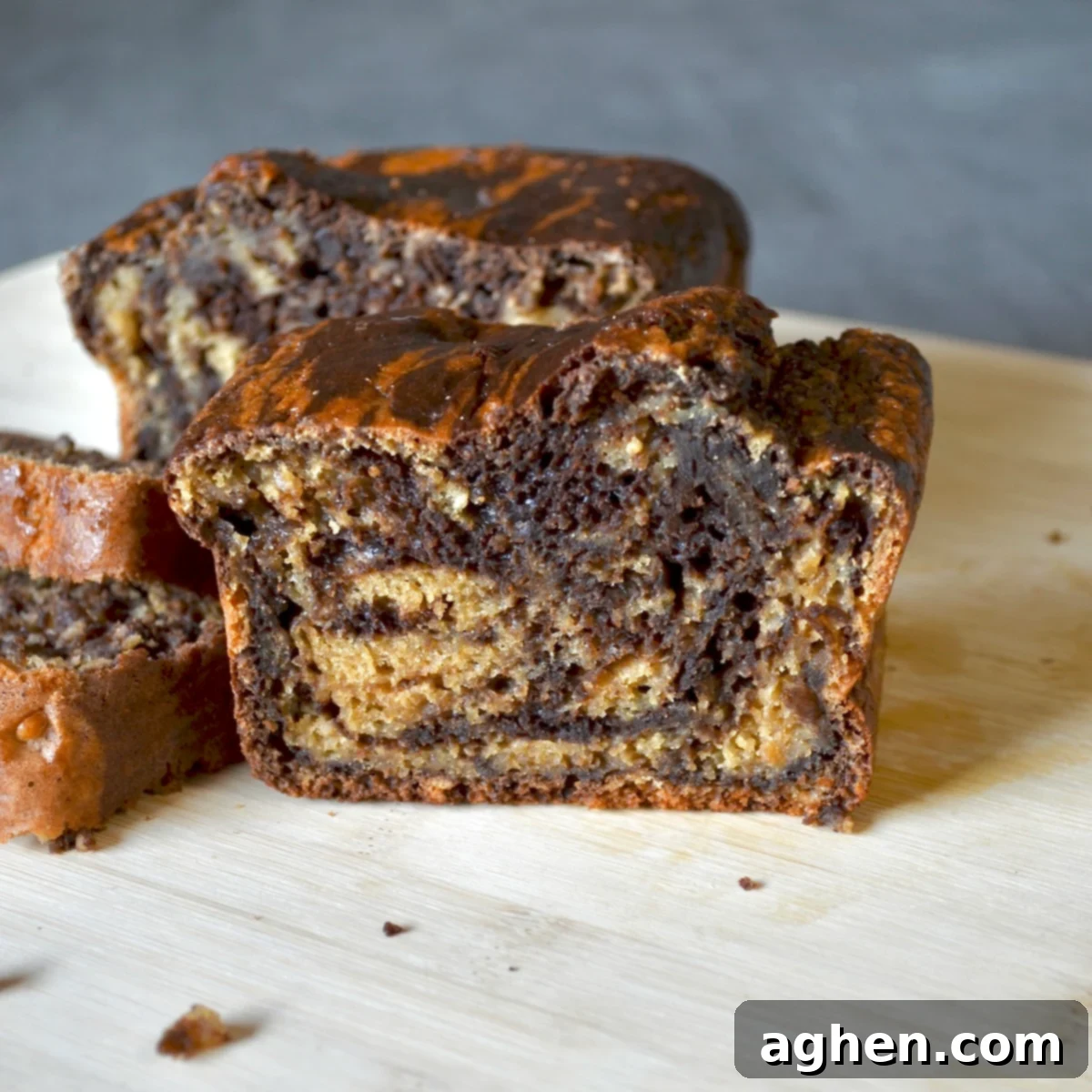 chocolate and vanilla marble loaf