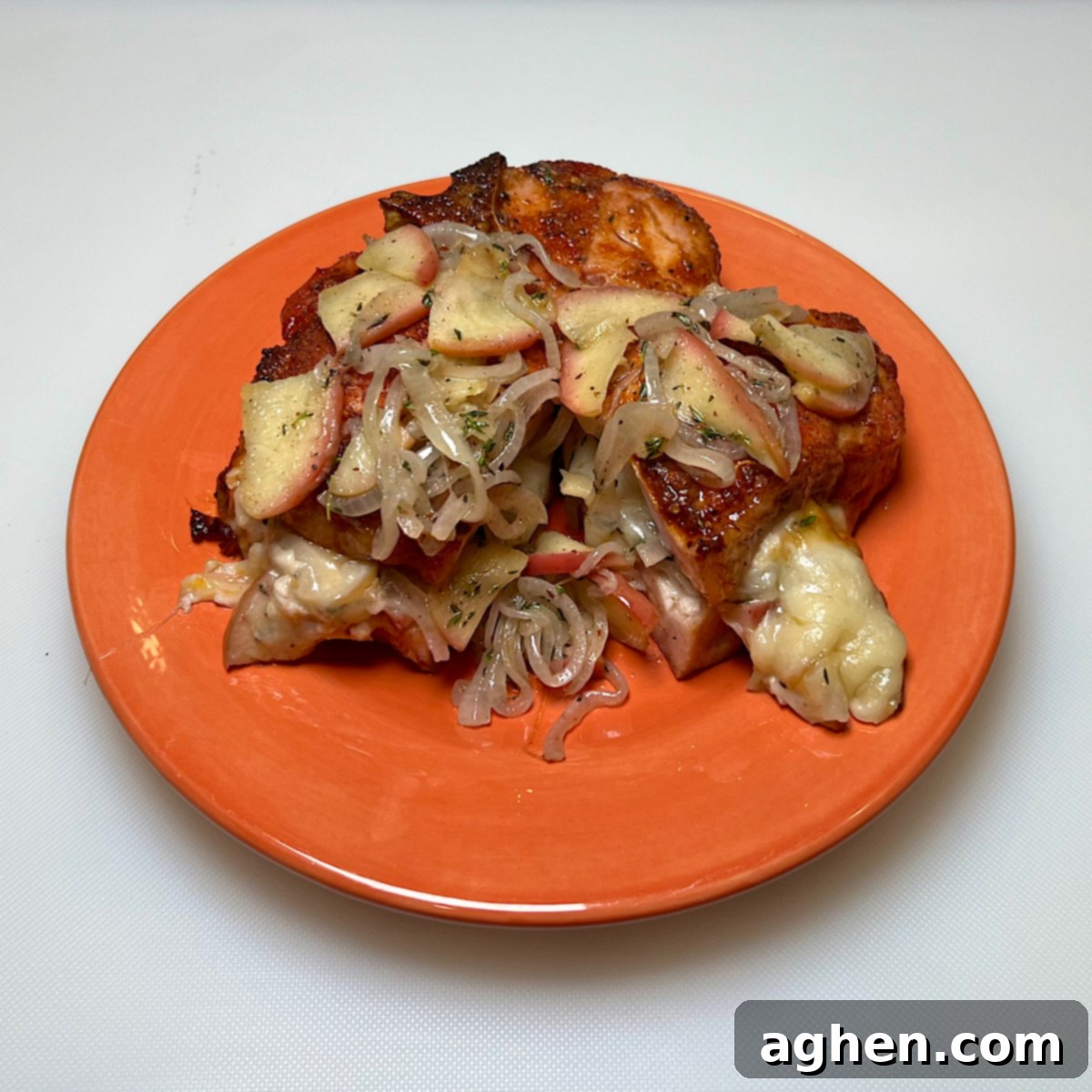 finished stuffed pork chop