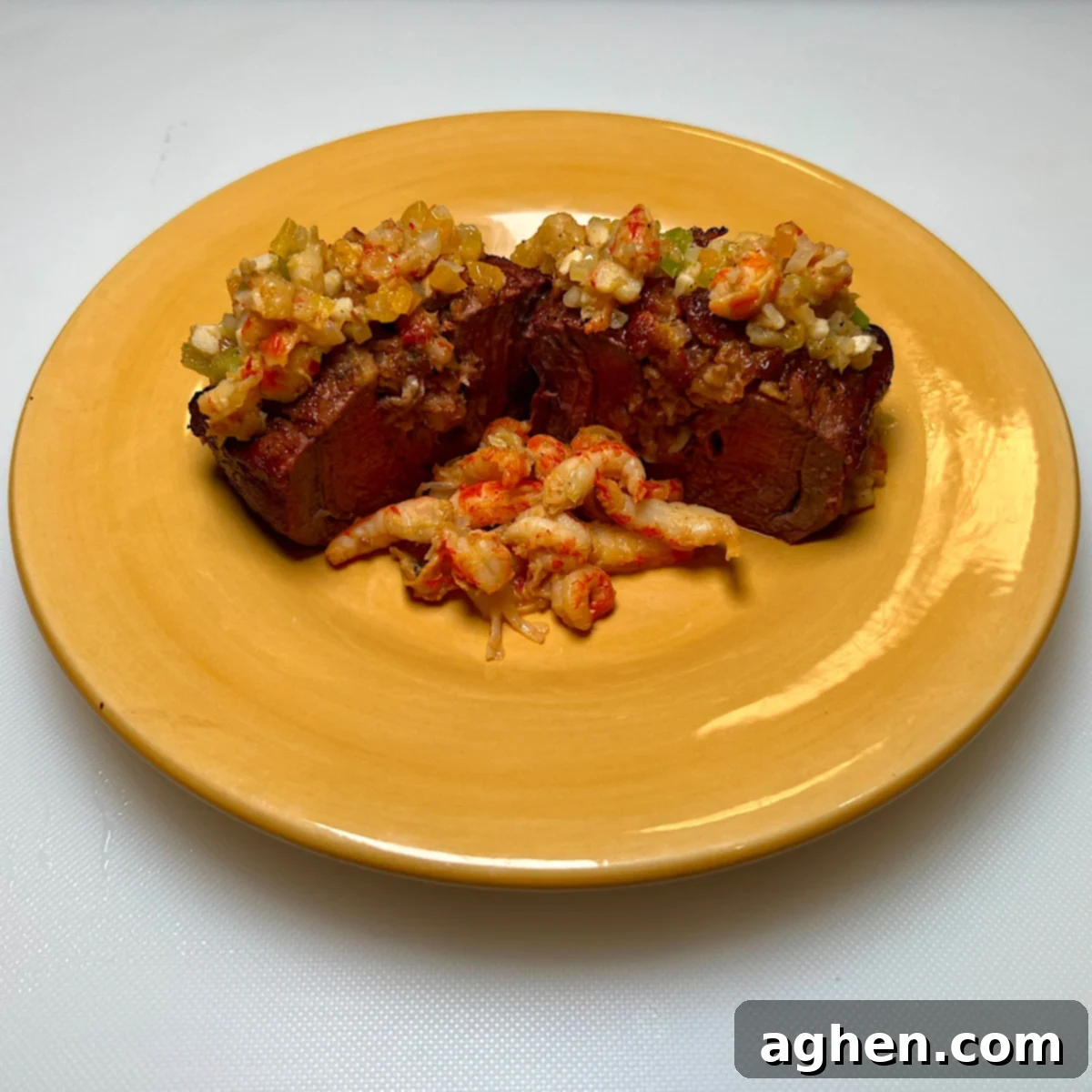 Kettle-Grilled Stuffed Filet Mignon Masterpiece 2 finished stuffed filet mignon cut open