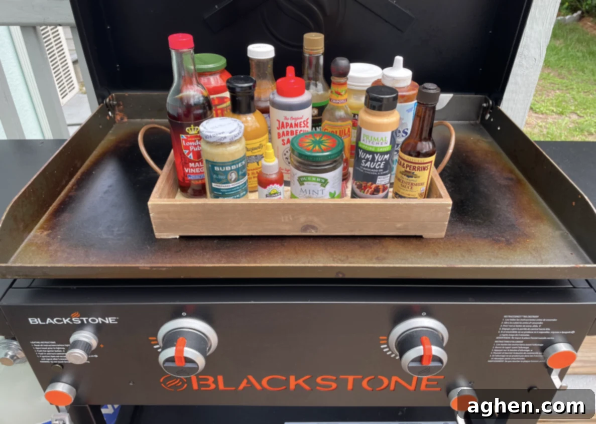15 Must-Try Store-Bought Sauces for Your Blackstone Griddle 2 Assortment of various sauces on a kitchen counter, ready for cooking