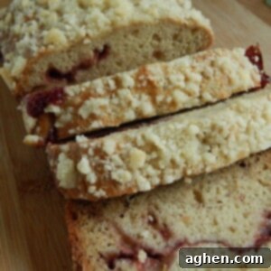 Strawberry Banana Swirl Loaf 2 Close-up of a slice of Banana Strawberry Jam Loaf