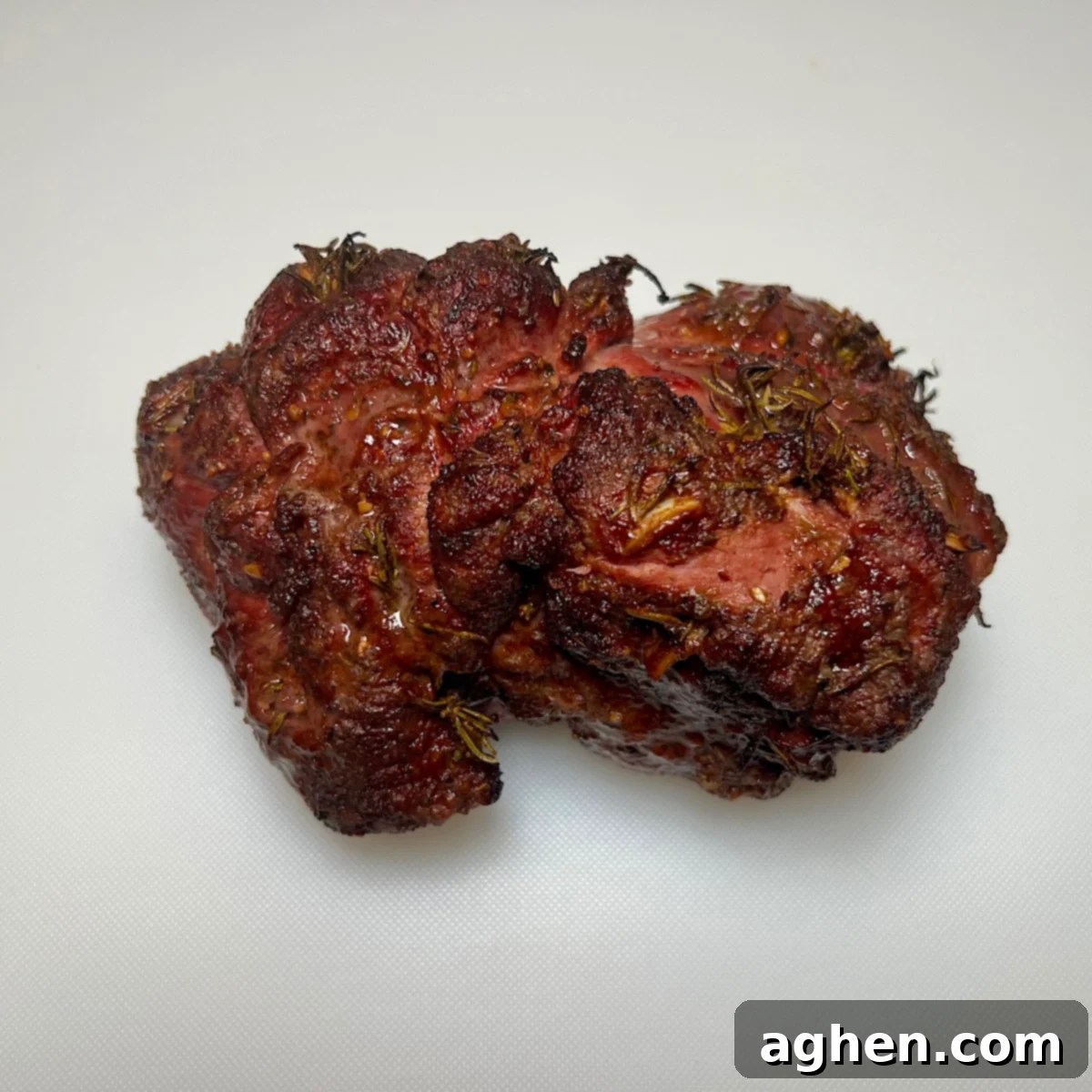 finished smoking leg of lamb