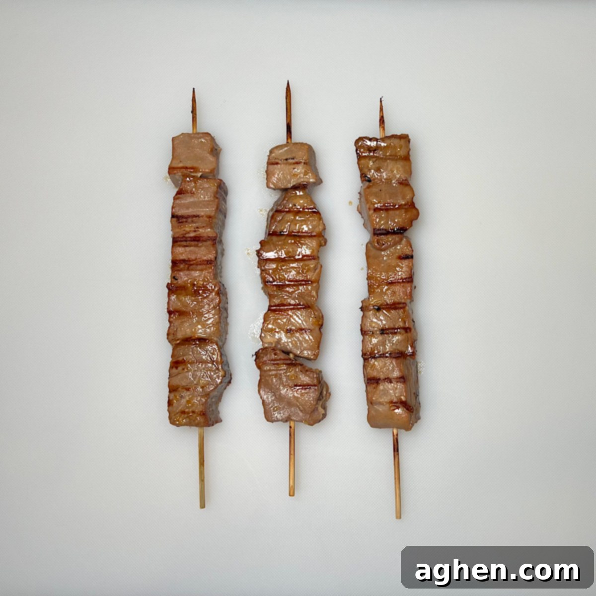 Grilled Tuna Skewers 10 Perfectly grilled Ahi Tuna pieces ready to be served