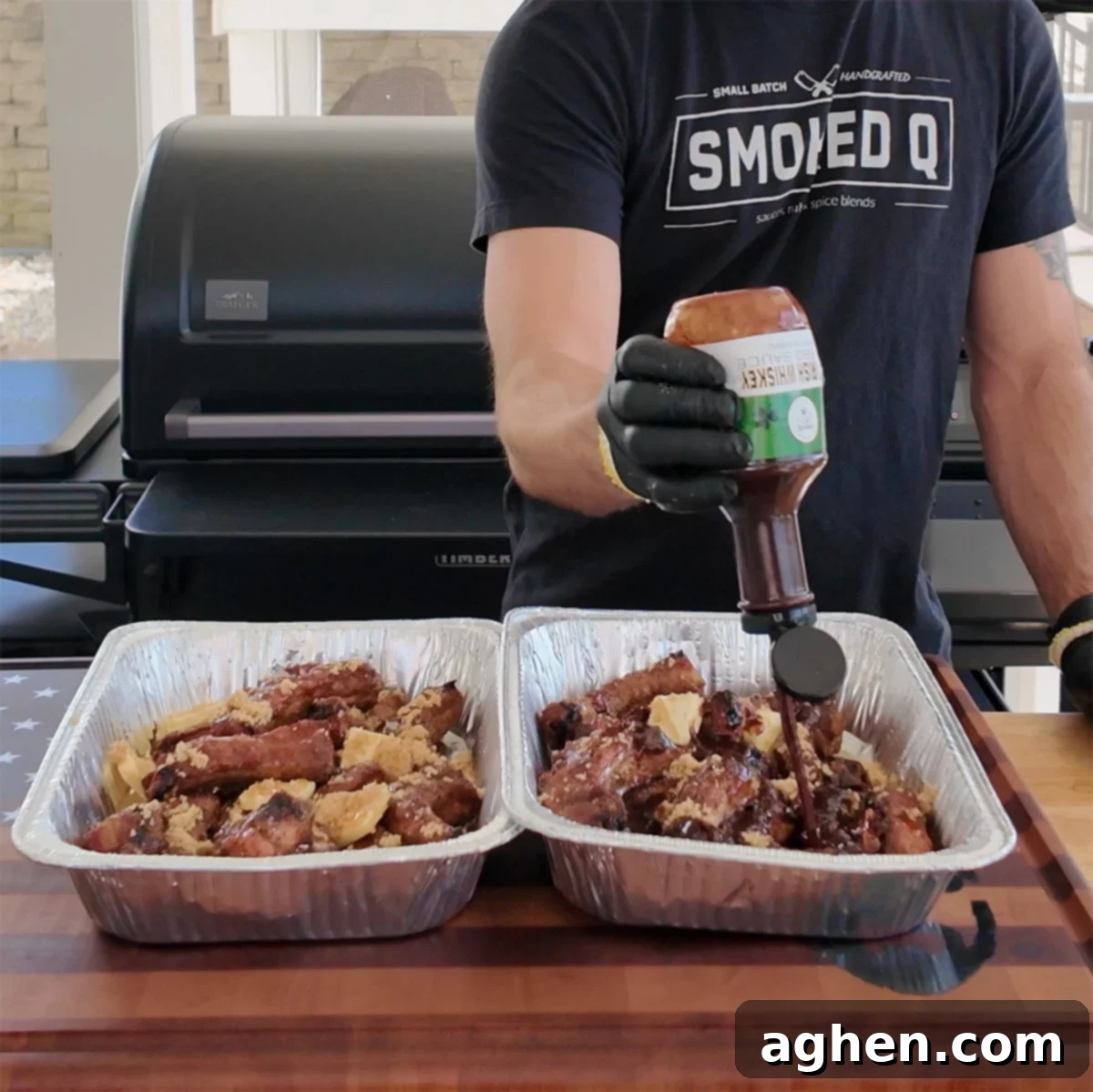 This Party Ribs Trick Is A Game Changer 7 Wrapped party ribs in aluminum pans on the smoker