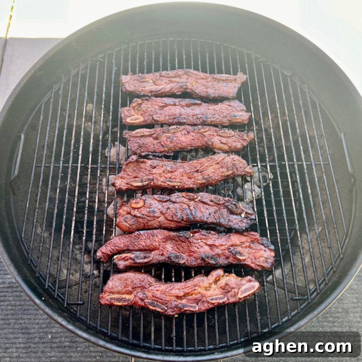 Competition BBQ Vet Reveals Korean Ribs Secrets 9 finished Korean style ribs on grill grate