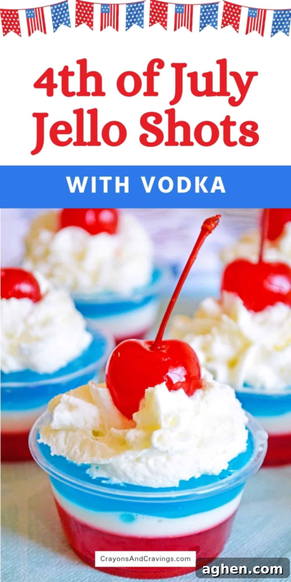 4th of July Jello Shots with Vodka