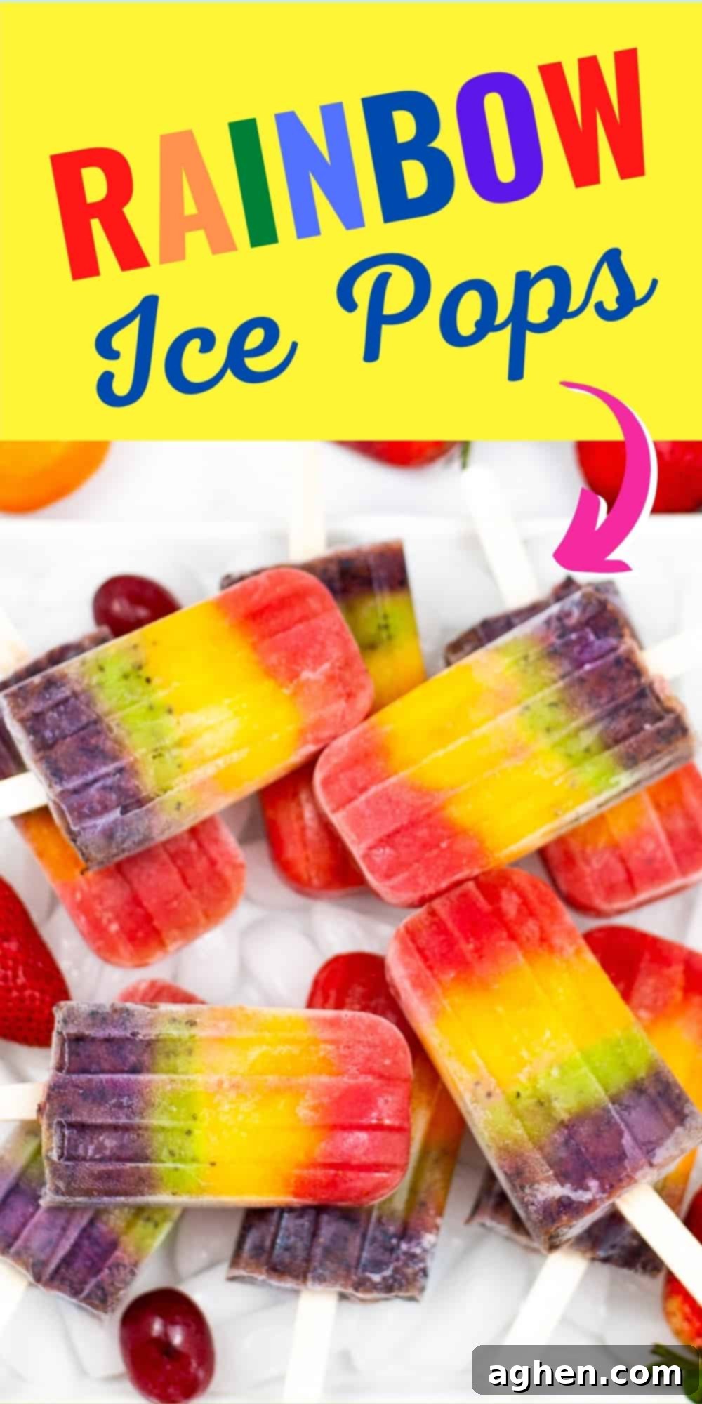 Rainbow Ice Pops - perfect for summer!