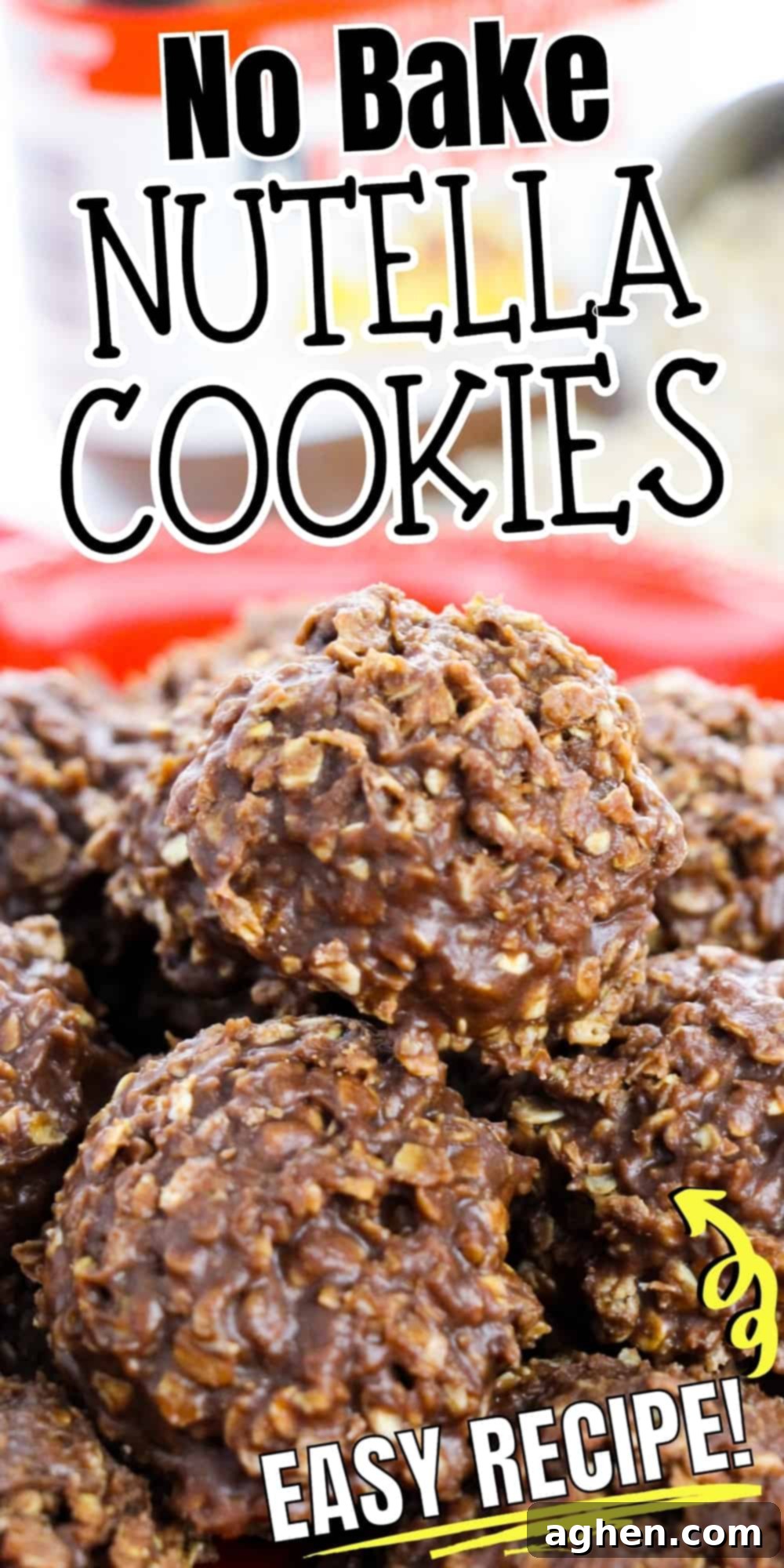 Beautifully arranged no-bake Nutella cookies, an easy and delightful recipe for chocolate hazelnut lovers.