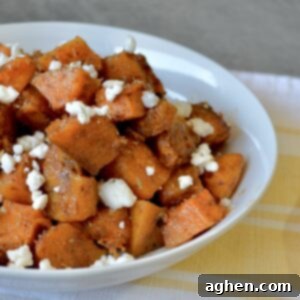 Butternut squash with feta cheese