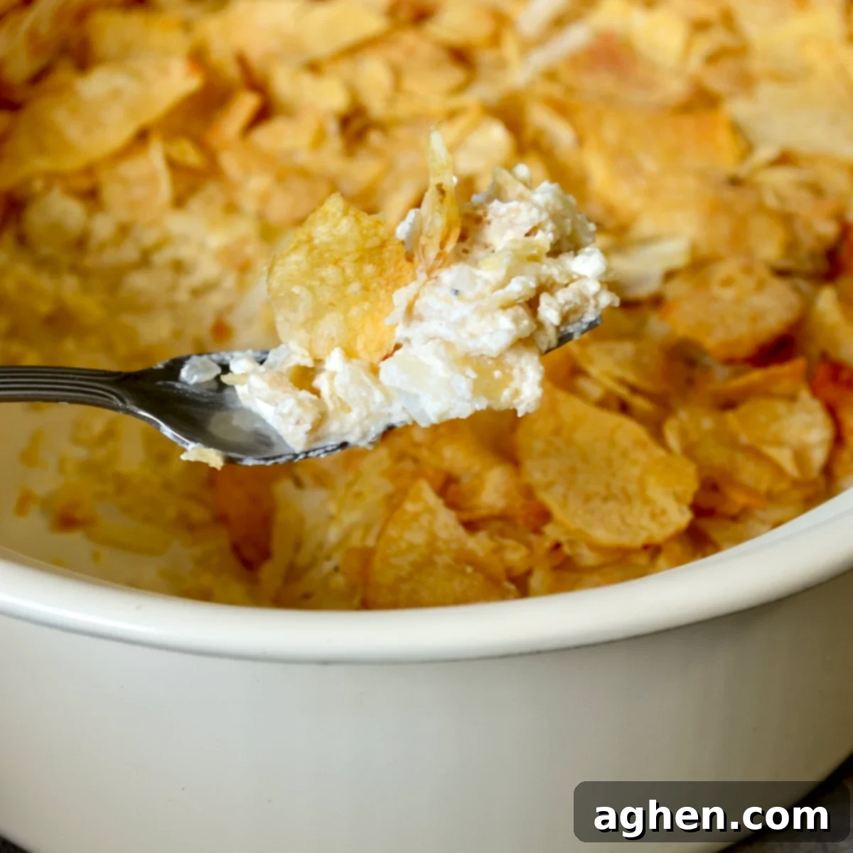 Paula Deen's Hash Brown Casserole: Easier Than You Think for Weight Watchers 2 Scooping creamy hash brown casserole