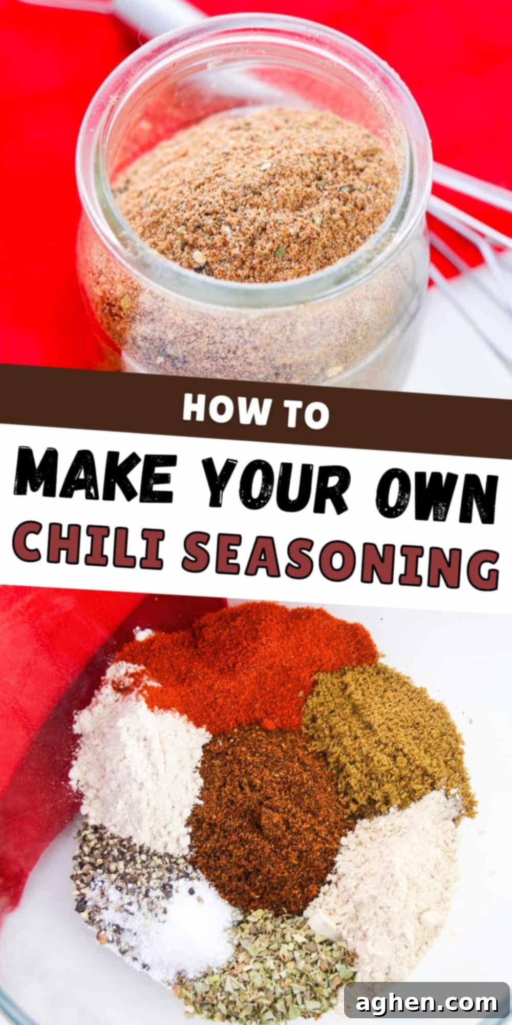 Pinterest Image, reads: How to Make Your Own Chili Seasoning