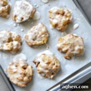 Perfect Air Fryer Apple Fritters 6 apple fritters with icing