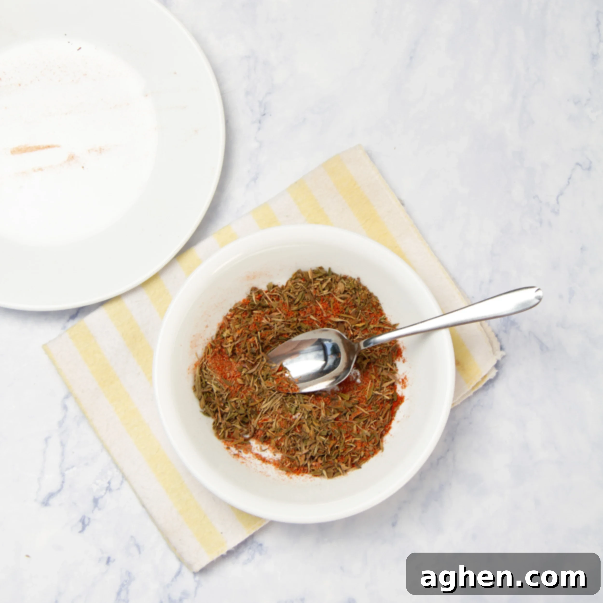 Easy Slow Cooker Whole Chicken 4 Dry spices mixed in a small bowl.