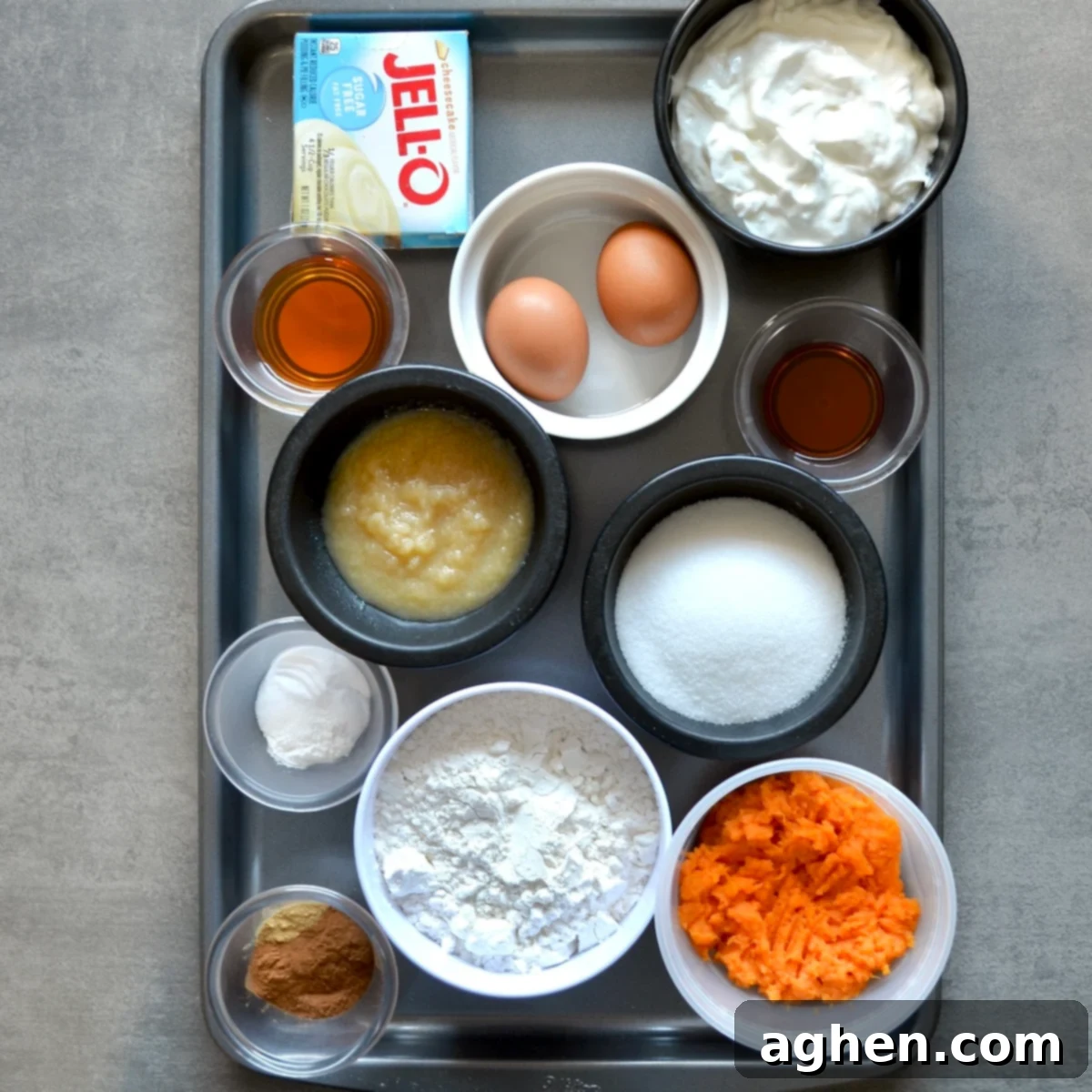 Ingredients for making sweet potato cake