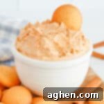 Pumpkin fluff dip served with nilla wafers for dipping
