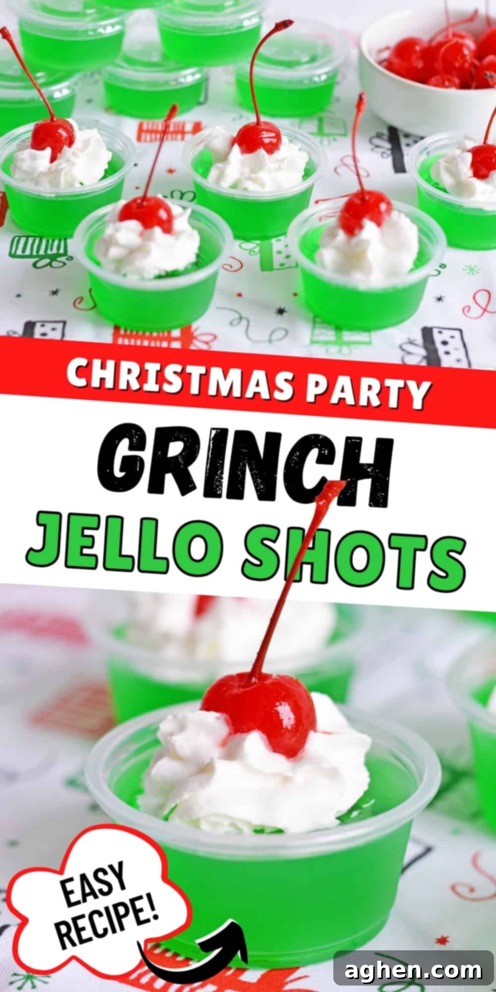 Christmas Party Grinch Jello Shots Pin Image