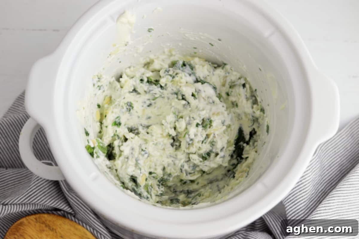 ingredients stirred together in the crockpot
