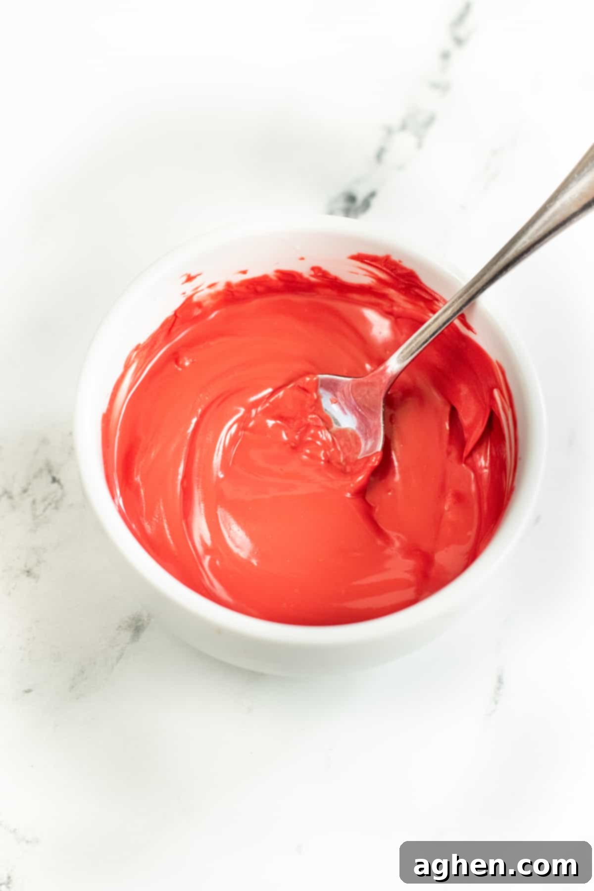 smooth and creamy melted red candy melts
