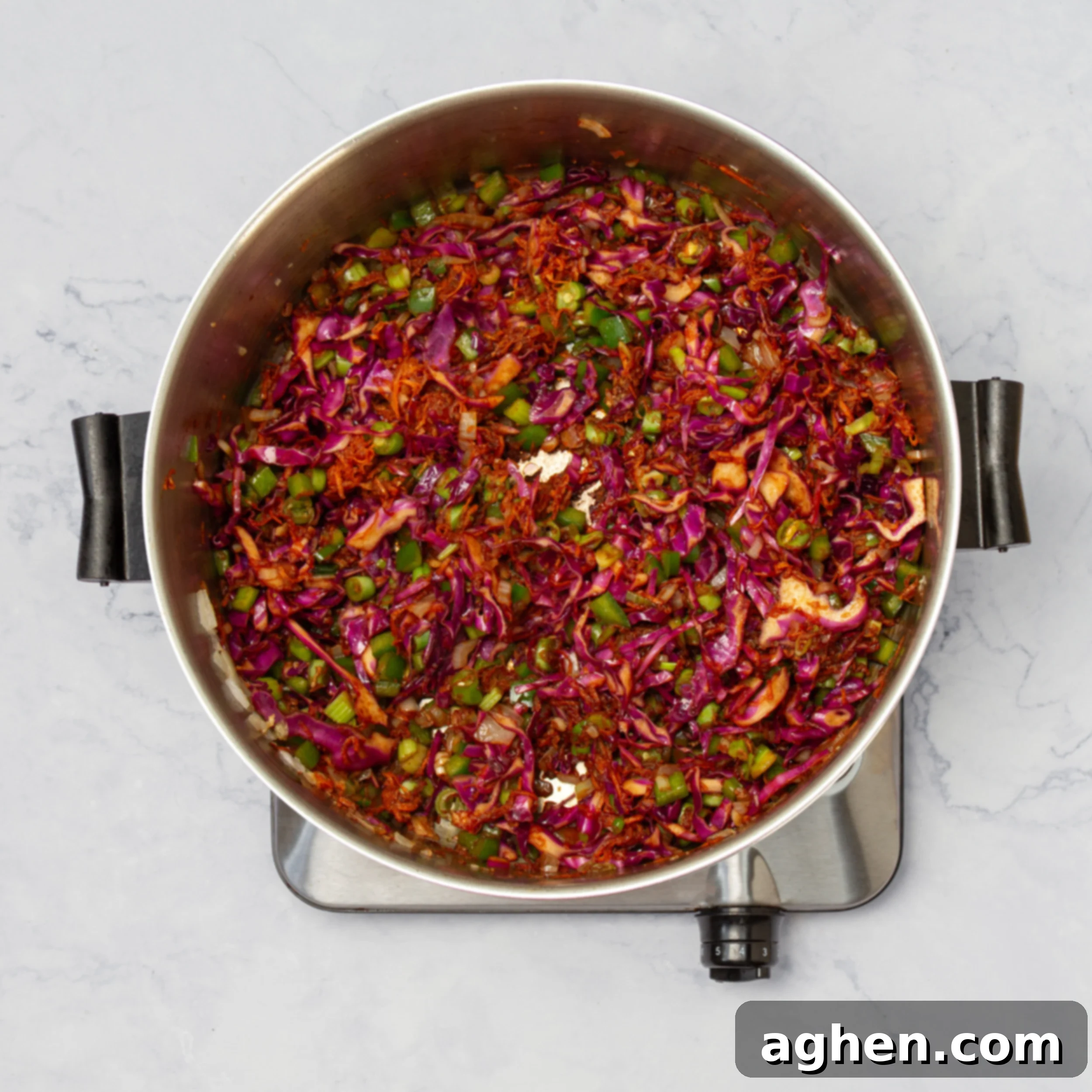 Manchow Soup: A Flavor Explosion 5 All soup vegetables sautéing in the soup pot.