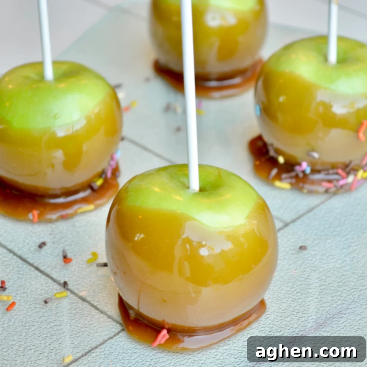 Weight Watchers Caramel Apple Treat 2 Caramel apple on a stick