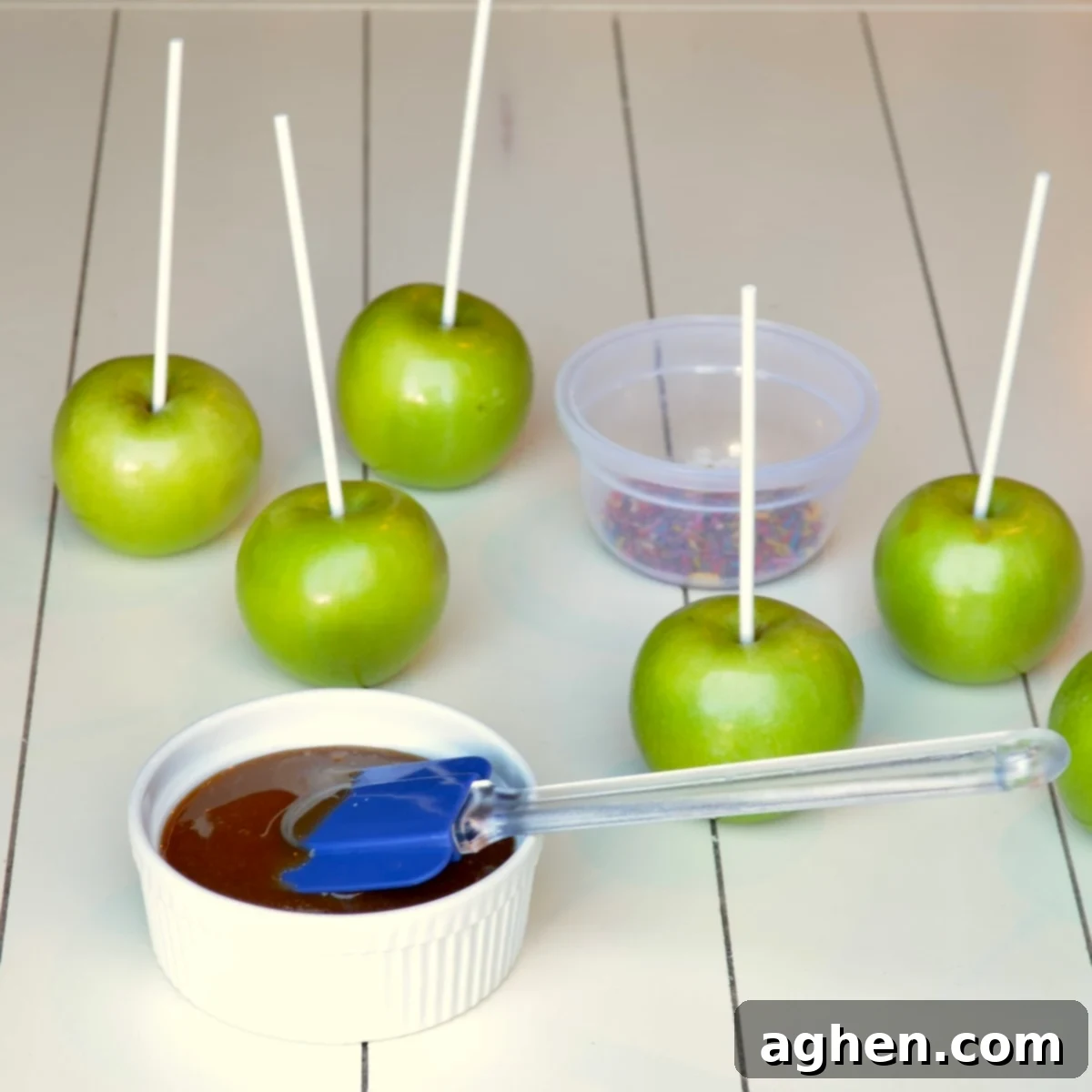 Weight Watchers Caramel Apple Treat 4 Making caramel apples