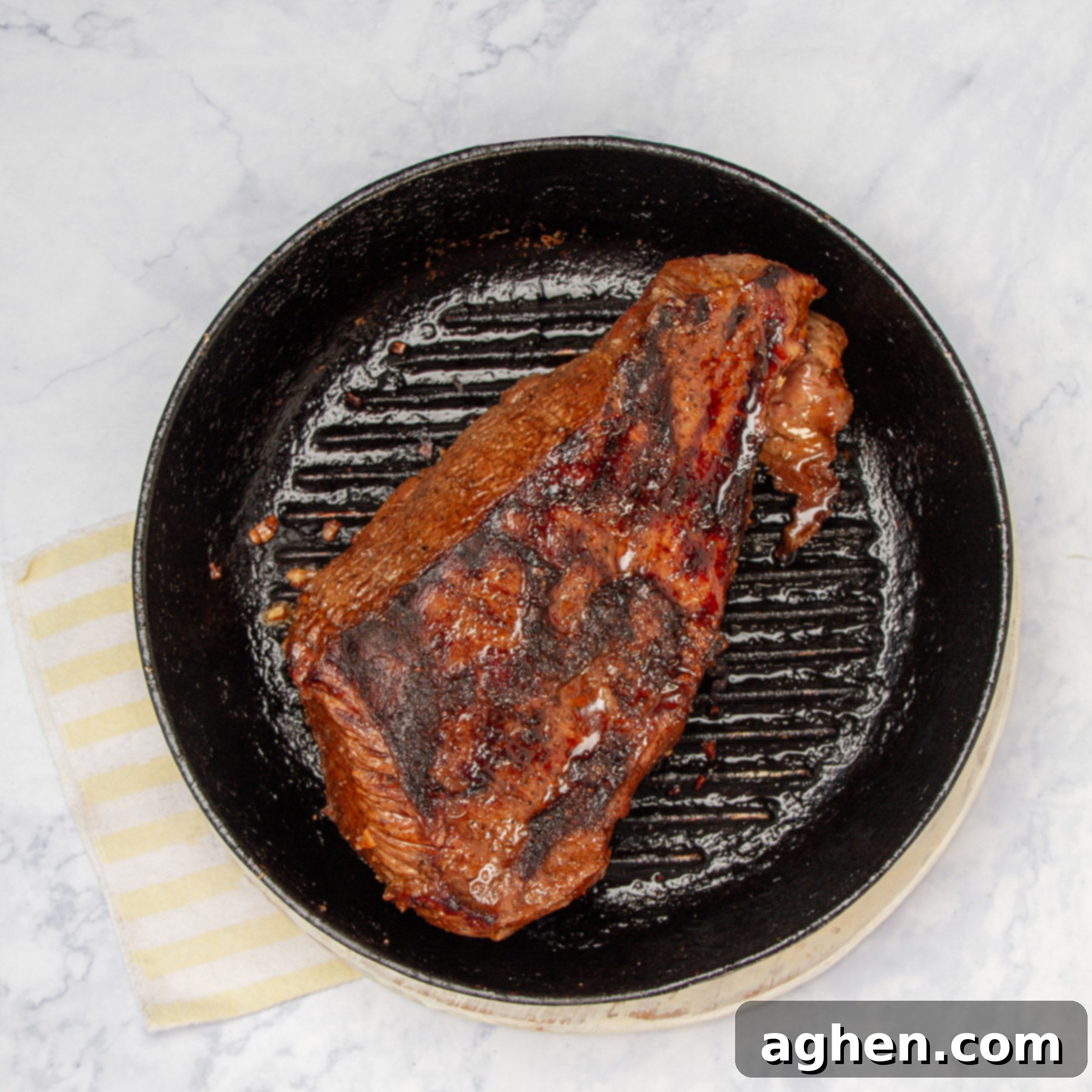 Grilled steak.