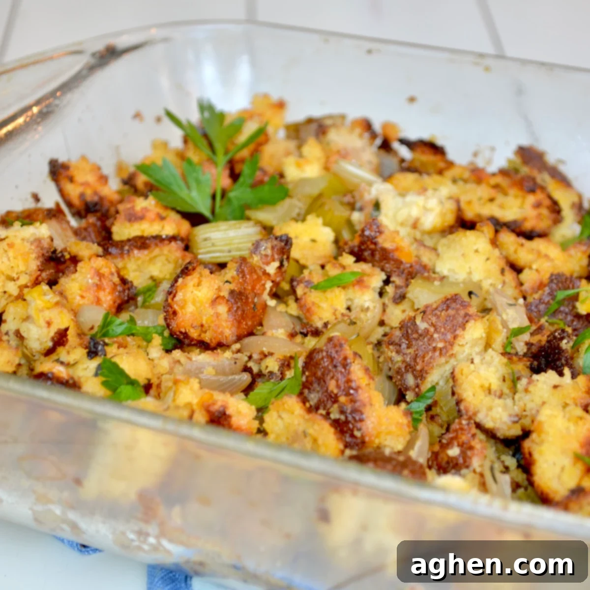 Weight Watchers Cornbread Stuffing The Holiday Dish That Disappears First 7 Cornbread stuffing after baking