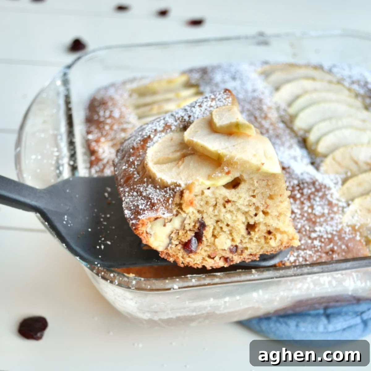 Guilt-Free Thanksgiving Cake 2 A festive Thanksgiving cake with apples, cranberries, and walnuts, perfect for holiday gatherings.