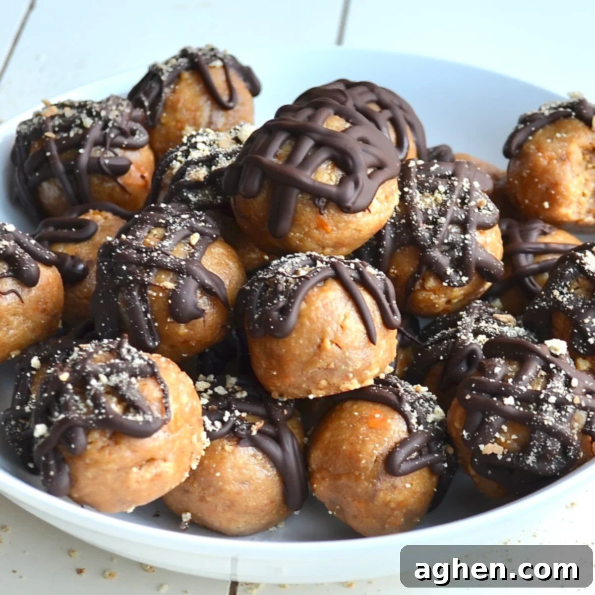 A bowl filled with delicious Weight Watchers Butterfinger balls, ready to be enjoyed