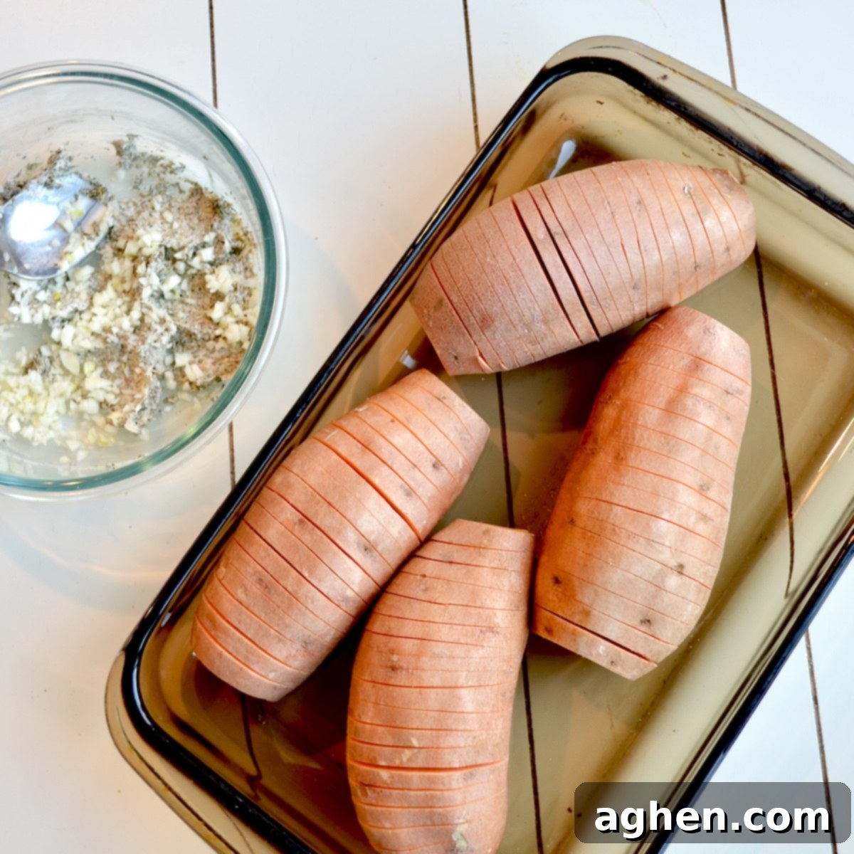 Guilt-Free Hasselback Sweet Potatoes 4 Technique for slicing Hasselback potatoes