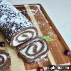 Weight Watchers Swiss Roll with cranberries and mint