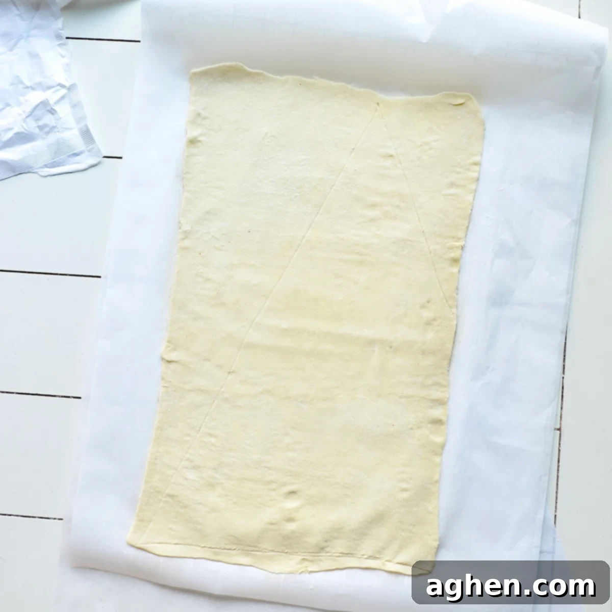 Puff pastry rolled out