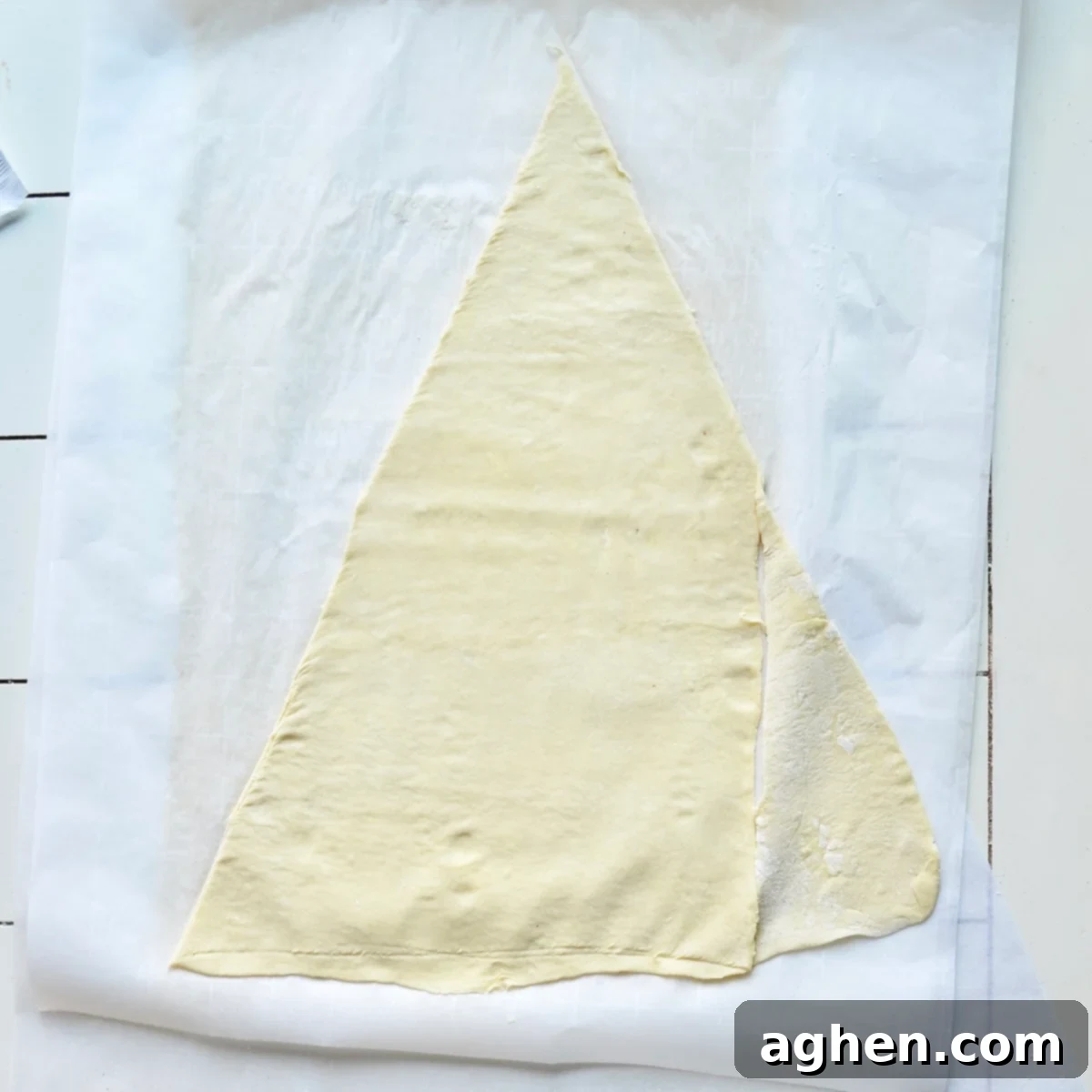 Turning puff pastry into the shape of a tree