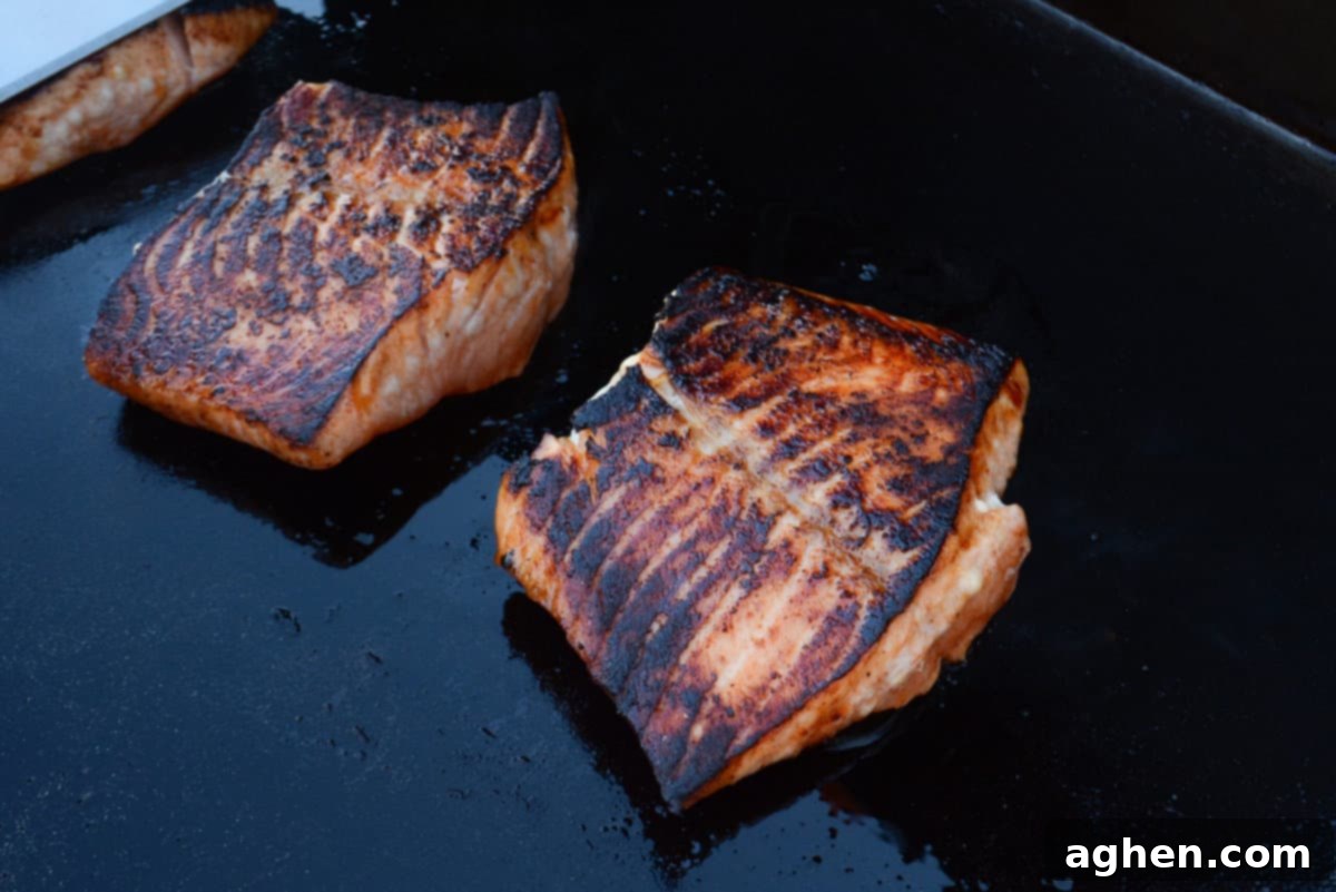 The Blackstone Guide to a Merry Christmas 9 Recipes 5 salmon cooking on blackstone