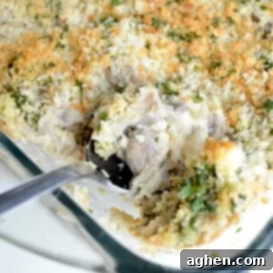 scooping mushroom casserole