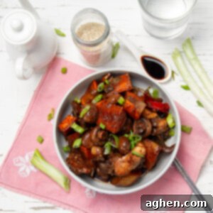 Tender and flavorful Korean Braised Chicken made in the slow cooker, ready to serve.