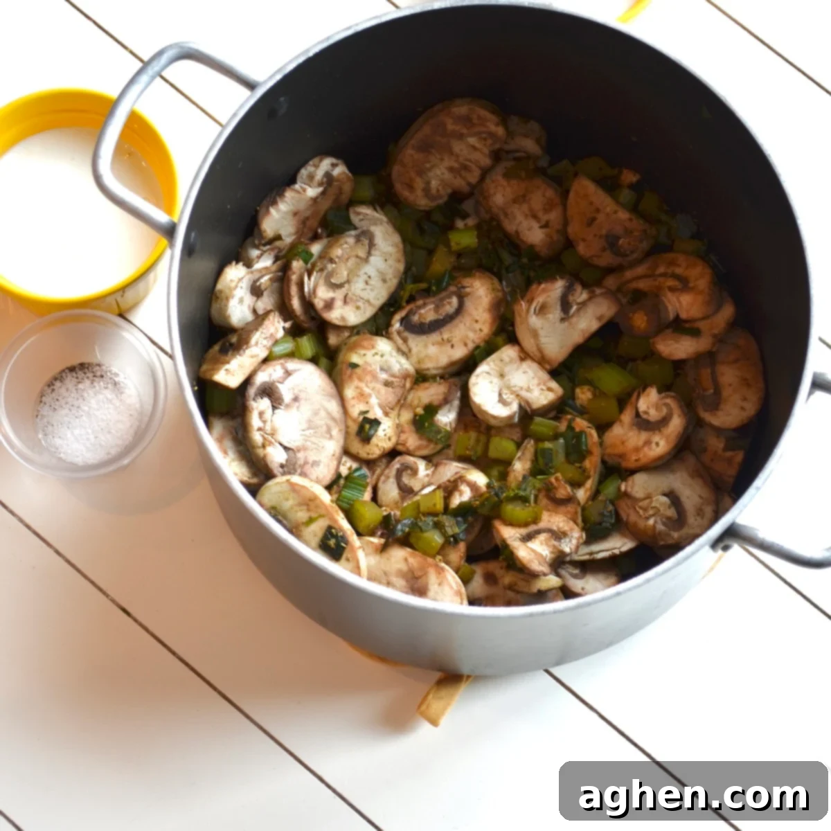 Vegetables cooking in a pot
