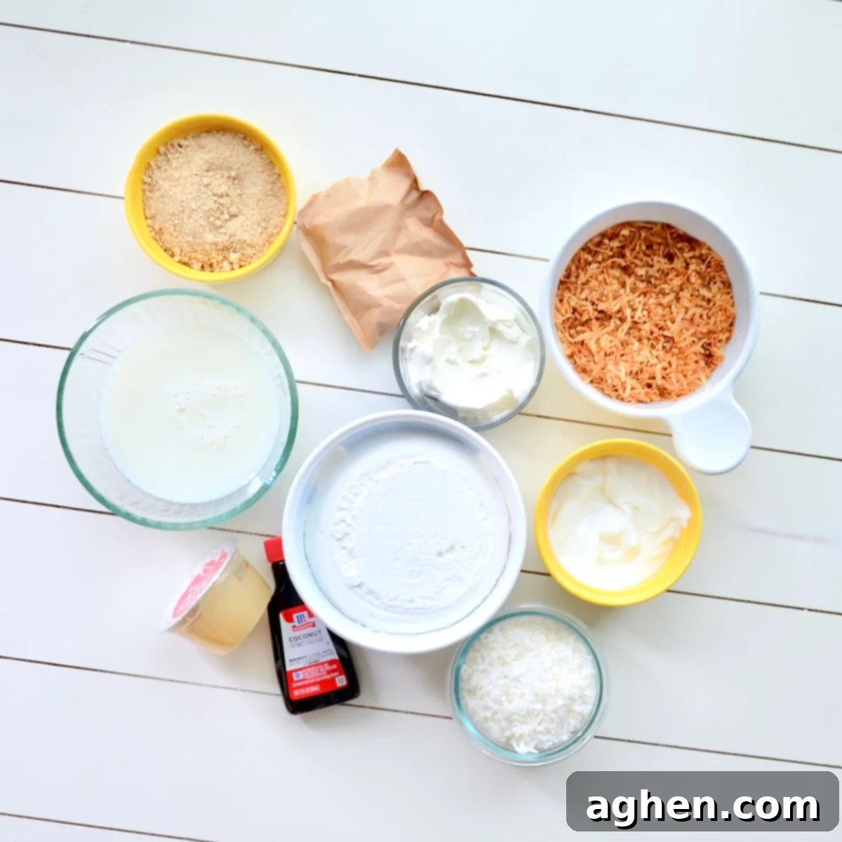 Ingredients for coconut pie