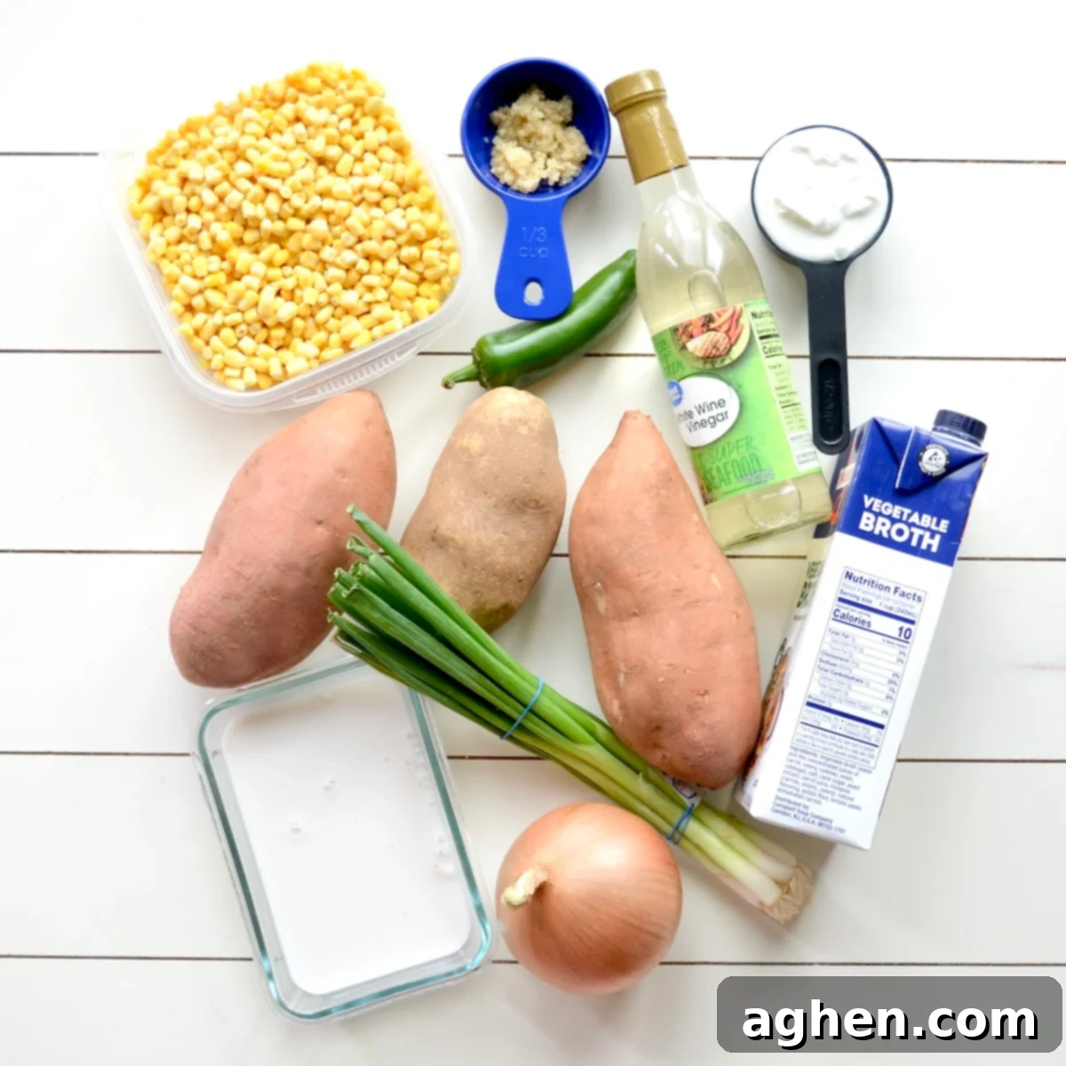 WW-Friendly Sweet Potato Corn Chowder 3 Ingredients to make corn chowder with sweet potatoes