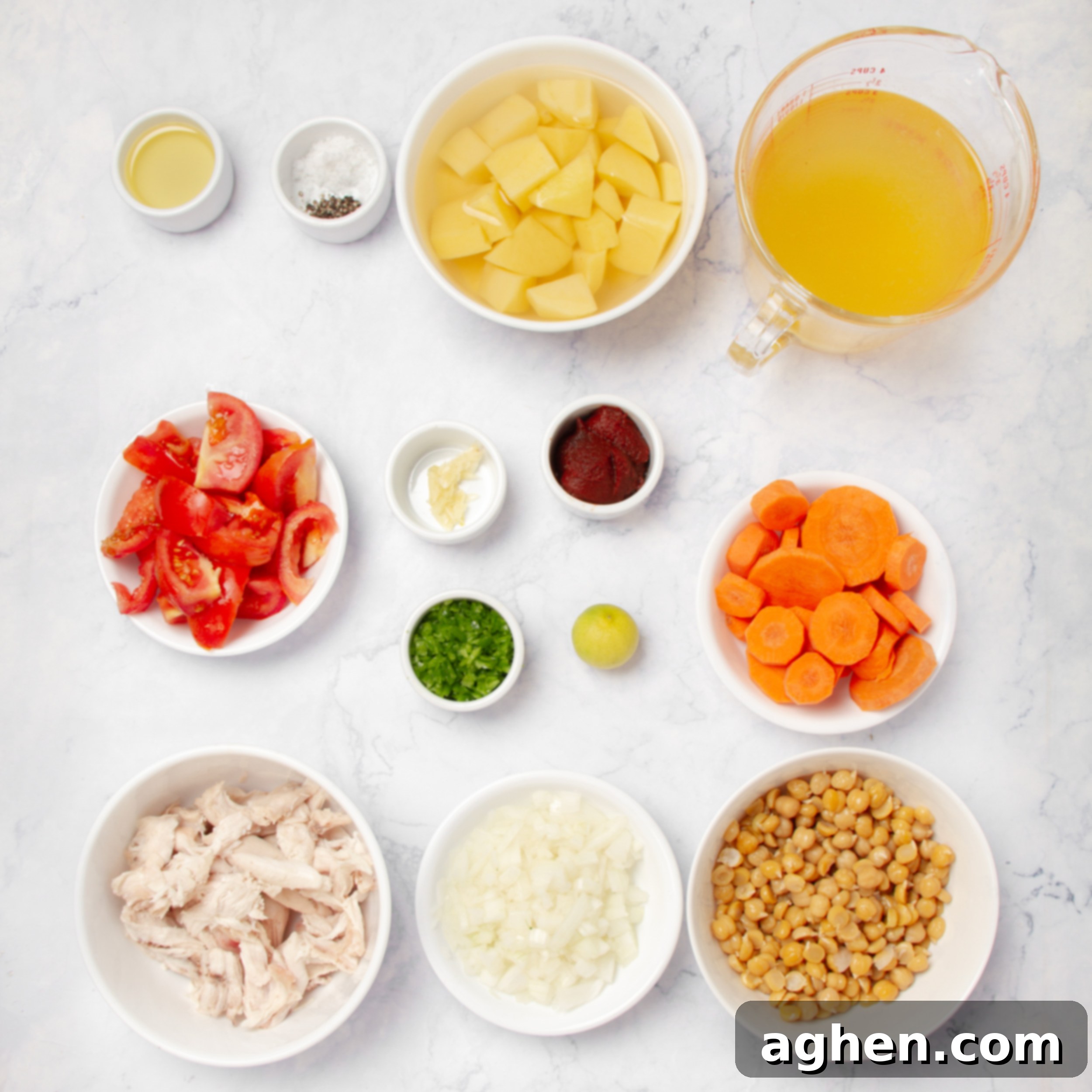 Caldo Tlalpeño: A Taste of Mexican Soul in Every Spoonful 3 Caldo Tlalpeño ingredients in separate dishes.